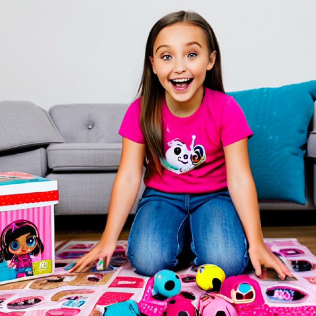 Child Unboxing LOL Surprise!**

A young girl with a bright smile, sitting on the floor in a brightly lit living room, surrounded by colorful LOL Surprise! dolls and packaging. She is unboxing a new LOL Surprise! doll with excitement. The scene is filled with toys and a sense of fun. Fully clothed, modest clothing, appropriate attire, safe for work, perfect anatomy, natural proportions, family-friendly, professional photography, high quality.

**