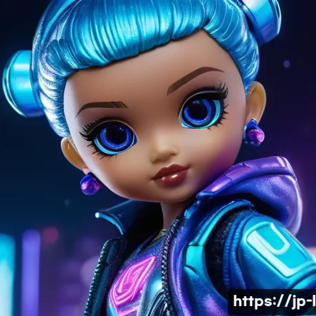 LOL 서프라이즈의 컬렉션 확장과 전망 - A futuristic LOL Surprise doll from the "Cyber Star" series, featuring a sleek, cyberpunk-inspired o...