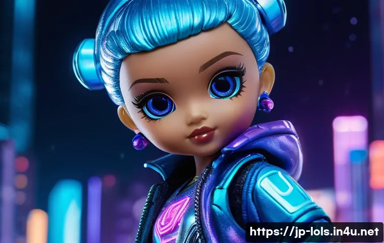 LOL 서프라이즈의 컬렉션 확장과 전망 - A futuristic LOL Surprise doll from the "Cyber Star" series, featuring a sleek, cyberpunk-inspired o...