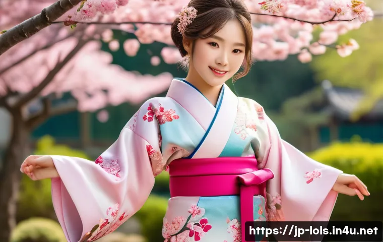 LOL 서프라이즈의 다양한 글로벌 트렌드 활용 사례 - A vibrant LOL Surprise character dressed in a traditional Japanese kimono, featuring intricate flora...
