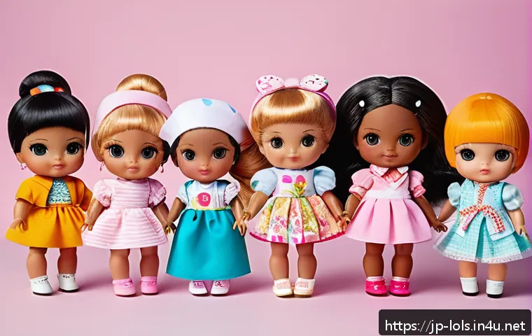 LOL 서프라이즈와 관련된 영화 애니메이션 시리즈 - A vibrant, colorful scene featuring a diverse group of LOL Surprise dolls, each showcasing unique pe...