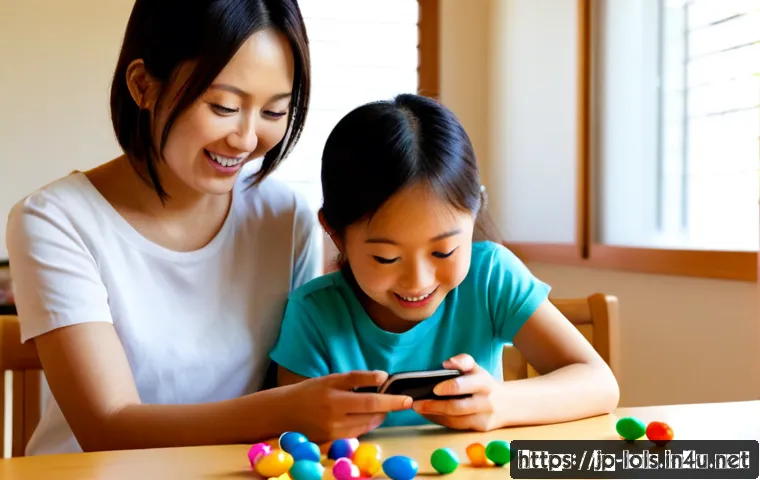 LOL 서프라이즈의 소비자 만족도와 리뷰 활용 사례 - Photorealistic bright family living room, a cheerful Japanese mother and elementary-school daughter ...