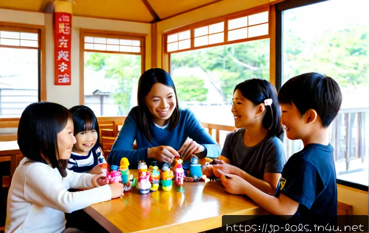 LOL 서프라이즈의 팬덤 커뮤니티 문화 - Photorealistic cozy community gathering in a bright Japanese hobby café, a diverse group of smiling ...
